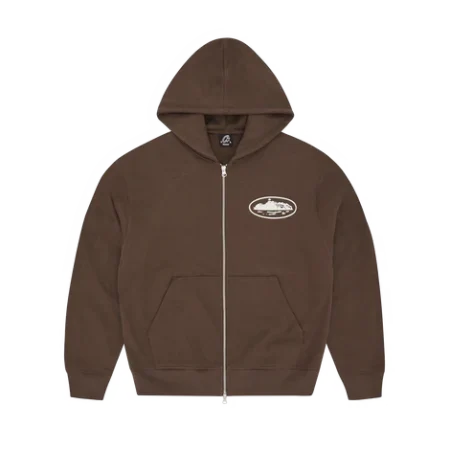 ISLAND PUFF PRINT ZIP HOODIE [BROWN]