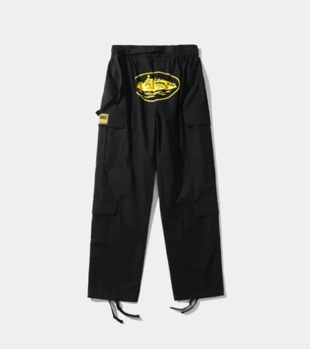 Corteiz Purp Guerillaz Black/Yellow Cargos Pants (Copy)