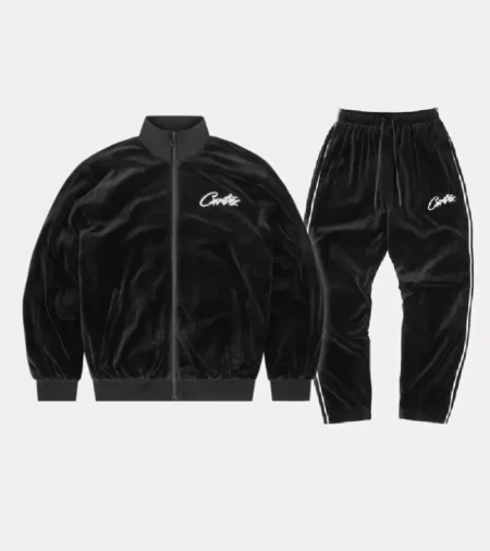 Corteiz VVS Velour Black Tracksuit